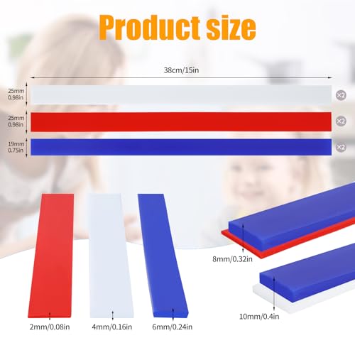 6Pcs Silicone Rolling Pin Guides (6 Count)