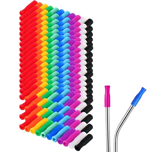 200 Pcs Silicone Straw Tips for 6mm Metal & Stainless Steel Straw