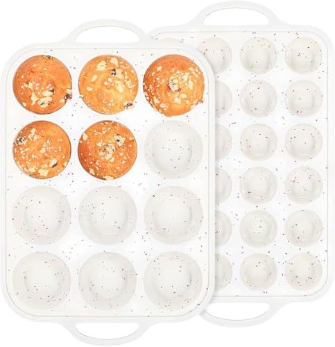 Silicone Muffin Pan with Metal Reinforced Frame (2 Count)