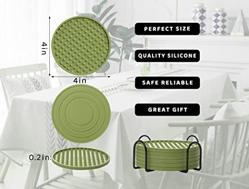 Coasters for Drinks 6 Pack Drinking Coaster with Holder
