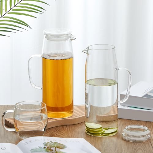 2 Sets Glass Pitcher with Lid (2 Count)