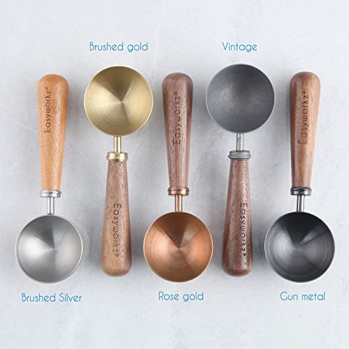 Retro Stainless Steel Coffee Spoon With Black Walnut Handle