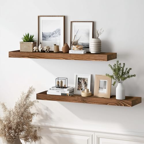 Solid Wood Floating Shelves (2 Count)