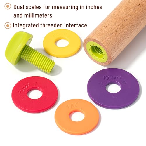 Adjustable Rolling Pin with Thickness Rings