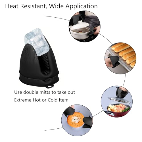 Silicone Oven Mitts Heat Resistant Hot Pot Holders Set for Kitchens (6 Count)