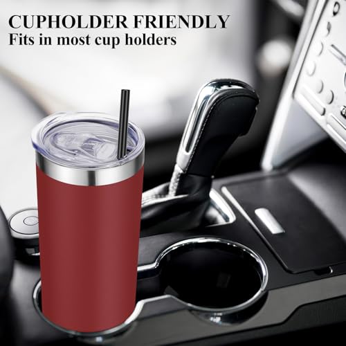 20 oz Stainless Steel Skinny Tumbler with Lids and Straws (6 Count)