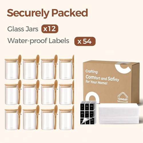 Spice Jars with Spoons 8 oz 12 Pack (12 Count)