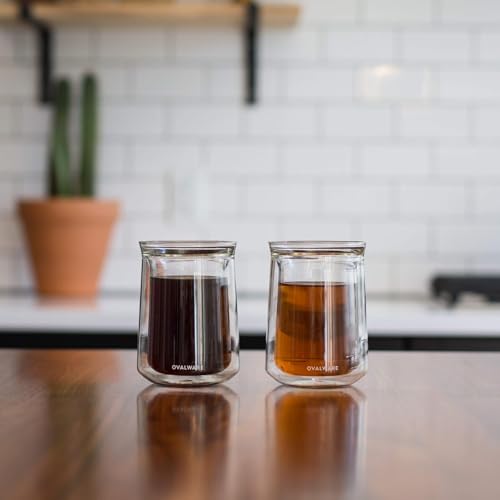 Double Wall Single Lip Insulated Glass Cup (2 Count)