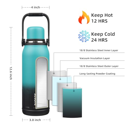 Stainless Steel Insulated Bottle with Handle & Strap