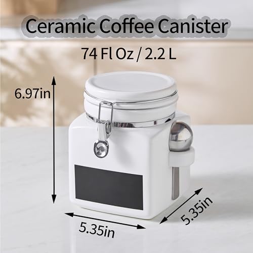 Ceramic Coffee Canister with Airtight Lid and Scoop (78 fluid ounce(s))