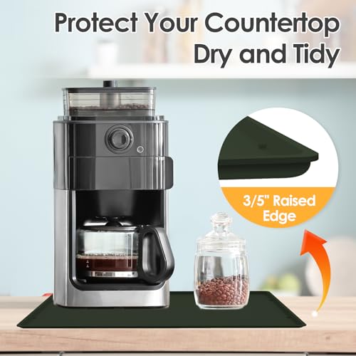 Silicone Coffee Maker Mat with Lip for Countertops