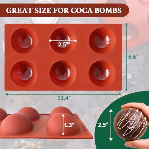 Hot Chocolate Cocoa Bomb Molds Hemisphere Silicone 2.5 Inch 3 Pack