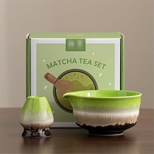 Ceramic Matcha Kit for Breakfast Afternoon Tea Contains Bowl Tea Brush Stand