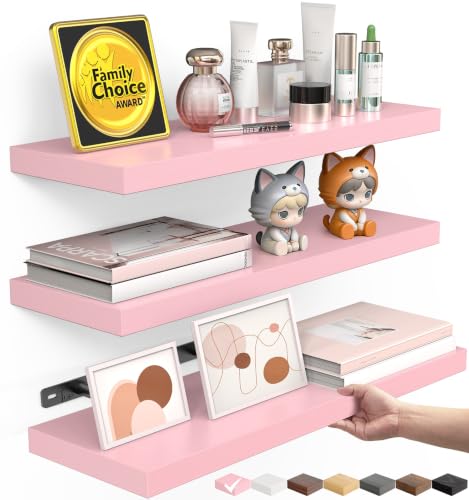 Pink Floating Shelves 15.7in