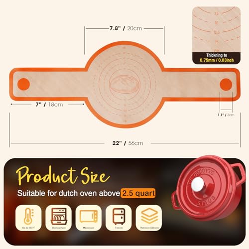 Silicone Bread Sling for Dutch Oven (3 Count)