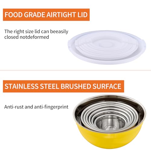 Yellow Mixing Bowls With Airtight Lids