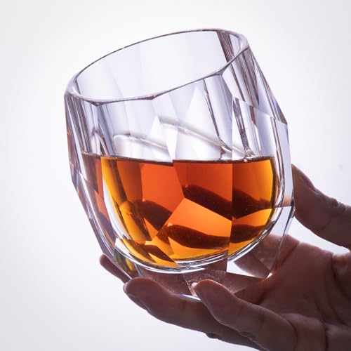 Crystal Whiskey Glasses Set of 2 Handcrafted Old Fashioned Glasses (2 Count)