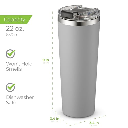 22 oz Insulated Coffee Tumbler with Leakproof Lid