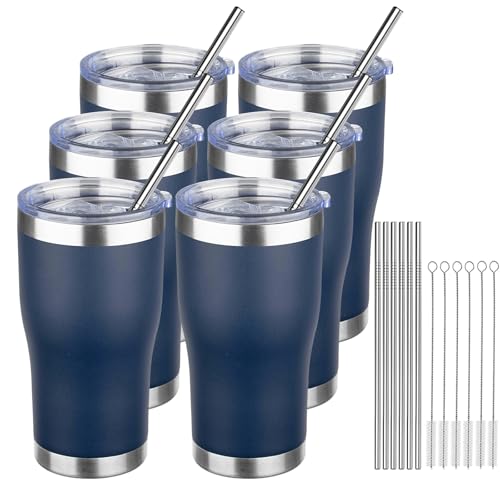 20oz Insulated Tumbler with Lid Straw Travel Coffee Mug