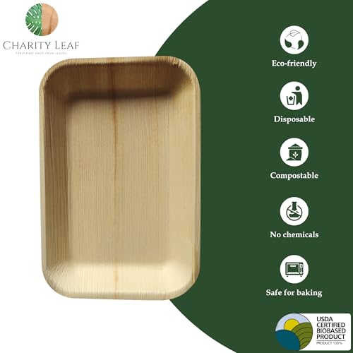 1000 Pack 9"x6" Disposable Bamboo Trays (1000 Count)
