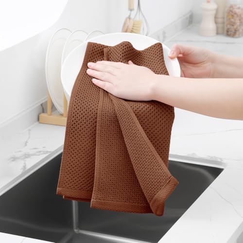 100% Cotton Waffle Weave Kitchen Dish Towels 4 (4 Count)