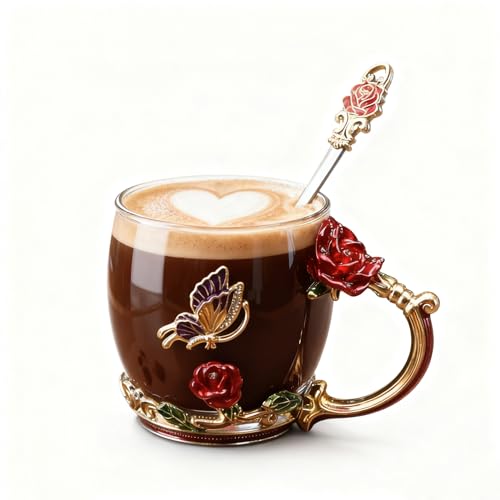 Stocking Stuffers For Women Mom Perfect Christmas Valentines Day Gifts Glass Enamel Coffee Tea Mug Birthday Presents For Her Girlfriend Wife From Daughter Son