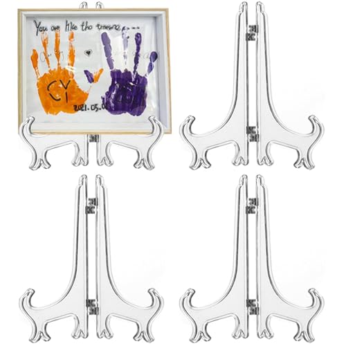 4 Pack 12 Inch Clear Plastic Easels or Stand