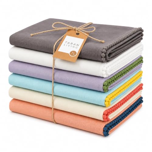 Kitchen Towels 100% Cotton Solid Kitchen Dish Cloths (6 Count)