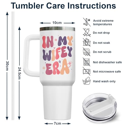 Valentine’s My Wifey Era Funny 40 oz Tumbler with Handle