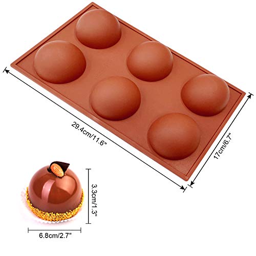 Large 6 Cavity Semi Sphere Silicone Mold
