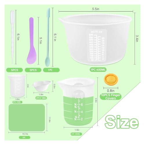 Silicone Measuring Cups Kit for Resin