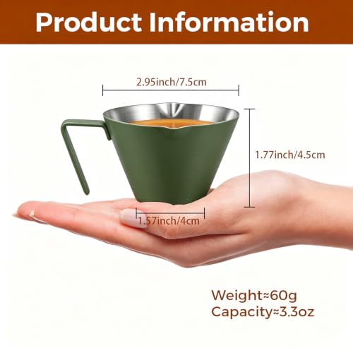 1 Pc Stainless Steel Espresso Shot Cup with Dual Scale