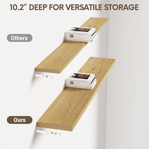 10 Inch Deep Floating Shelves 40” Set of 2 (2 Count)