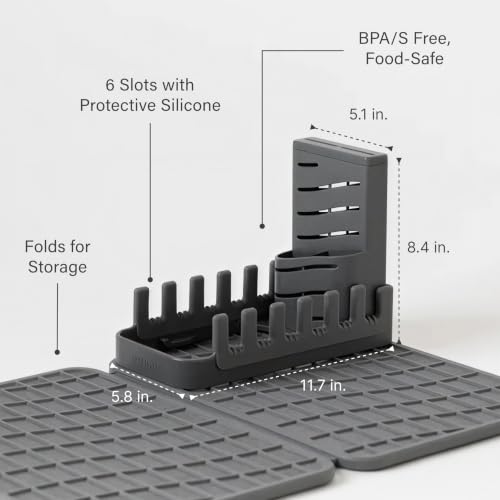 Home Collapsible Dish Drying Rack with Stone Dish Pad