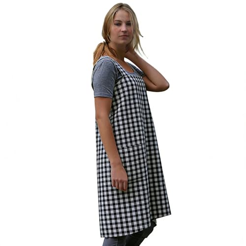 Women's Pinafore Square Apron Baking Cooking Gardening Works Cross Back Cotton