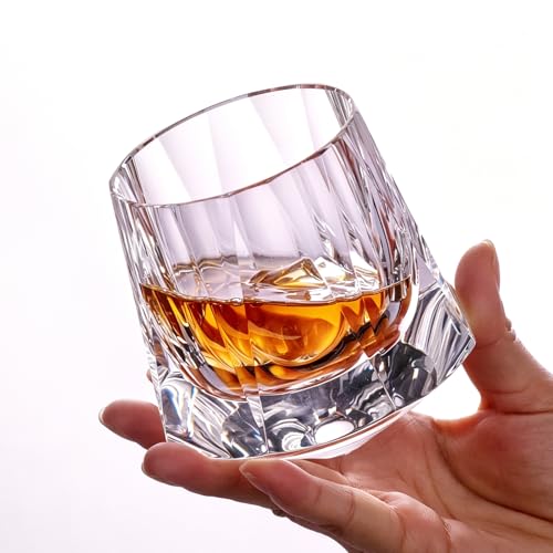 Crystal Whiskey Glasses Set of 2 Old Fashioned Glasses Stemless (2 Count)