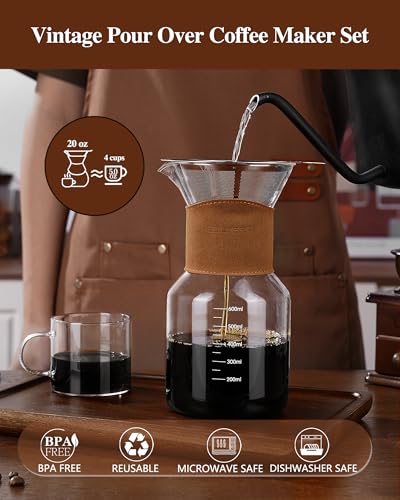 Pour Over Coffee Maker with Double