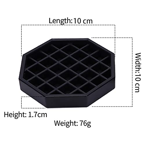 Octagon Coffee Drip Tray by Hard Black Plastic for Coffee Countertop (4 Count)