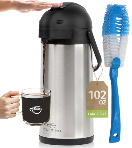Coffee Carafe Airpot & Cleaning Brush 102oz