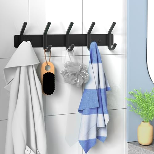 Wall Hooks Heavy Duty Aluminum Towel Hooks for Hanging Coat (2 Count)