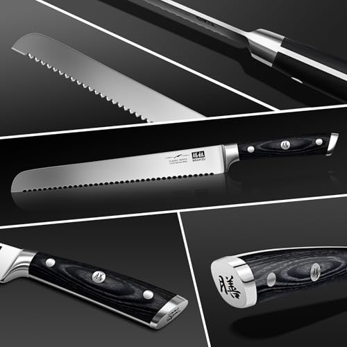 10 Inch Serrated Bread & Sourdough Knife with Wood Handle
