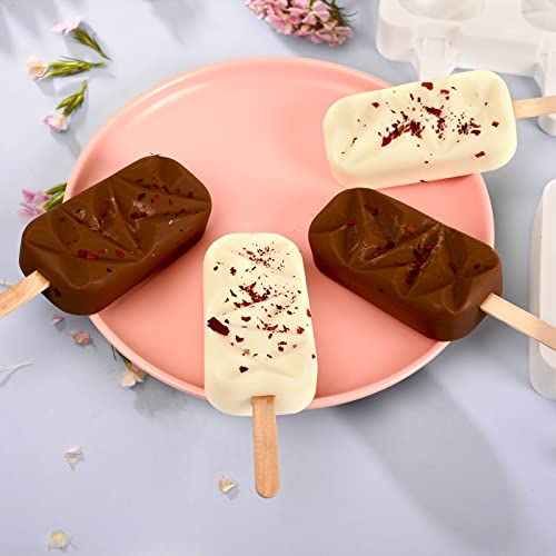 2 Pack 4 Cavities Diamond Shape Silicone Popsicle Molds