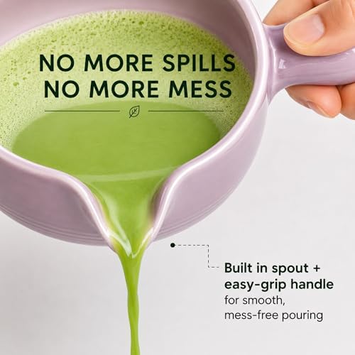 HAPPY PATH & CO Patented Matcha Bowl Set with Handle & Spout