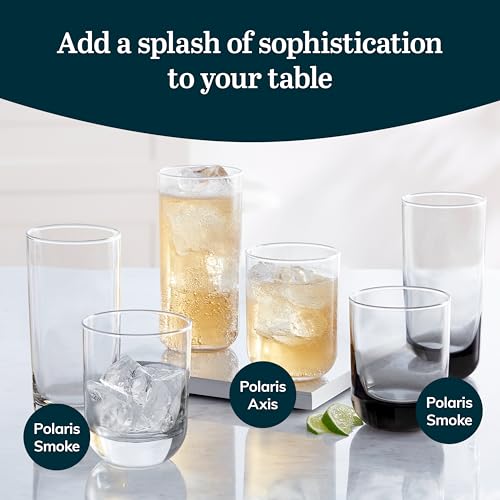 Polaris Axis Tumbler & Rocks Drinking Glasses Set of 16