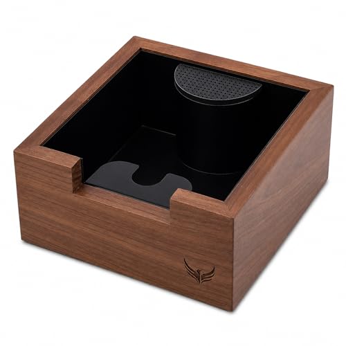 Walnut Espresso Knock Box Dump Bin for Coffee Grounds Disposal