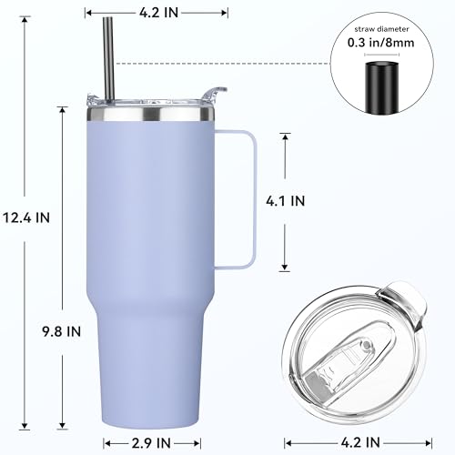 40 oz Stainless Steel Tumbler with Handle (8 Count)