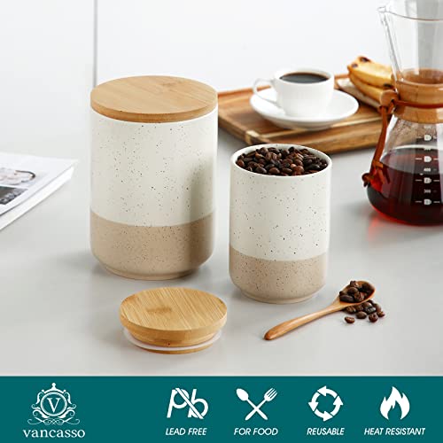 Sabine Ceramic Canister with Airtight Wood Lid