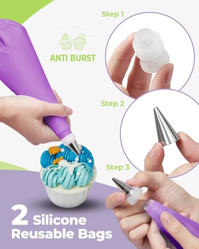 90 Piping Bags and Tips Set Frosting Piping Kit for Beginners & Pros