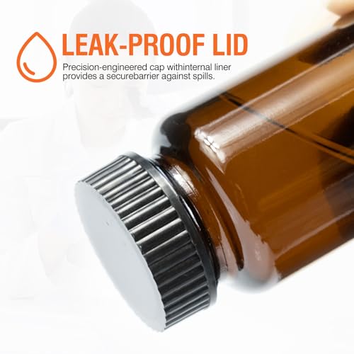 24 Pack Amber Glass Wide Mouth Packer Bottle (24 Count)
