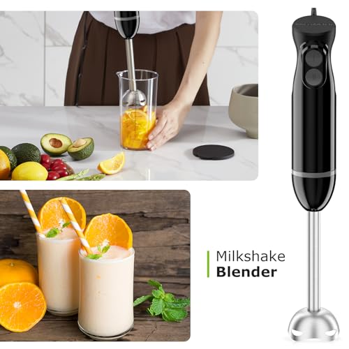 3-in-1 Immersion Blender Handheld with 2 Mixing Speed